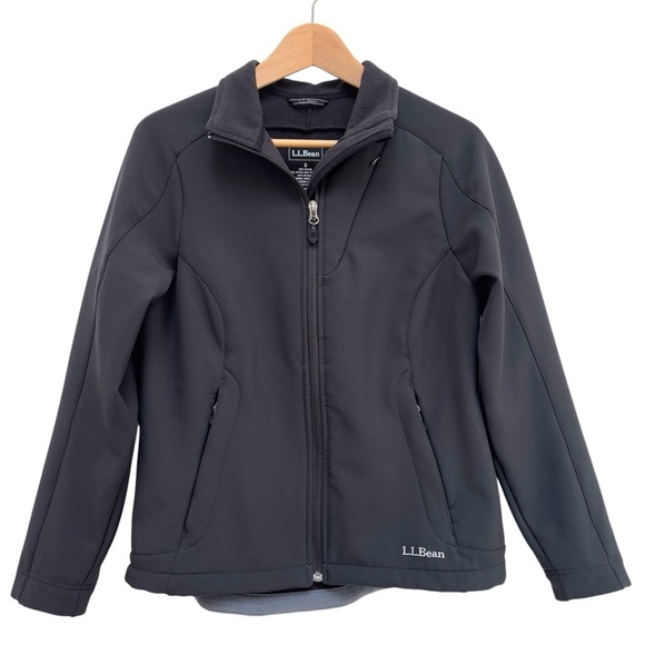 L.L. Bean Women's Fleece Lined Soft Shell Jacket Windbreaker Black Small - Picture 1 of 11